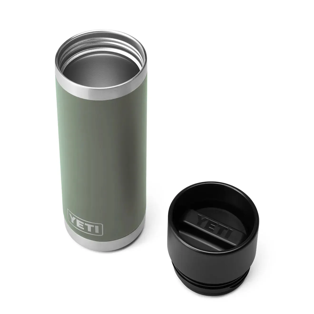 Yeti Rambler 18oz Bottle with HotShot Cap Camp Green